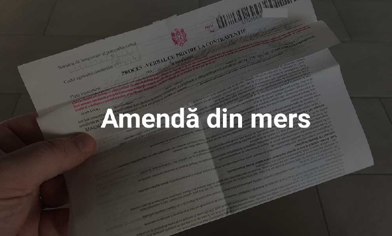 Amendă din mers!