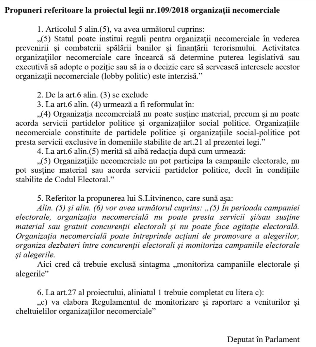 Propunerile propriu-zise făcute de socialistul Vasile Bolea