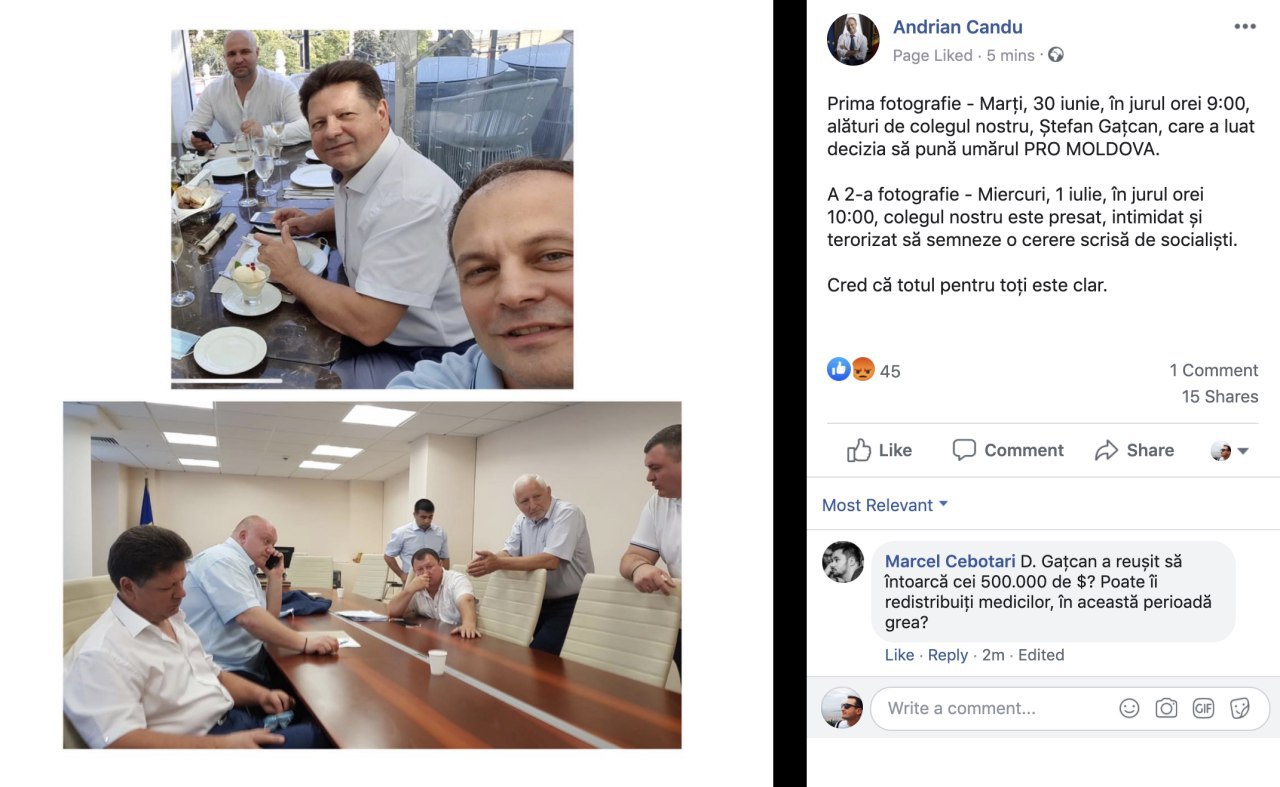 Andrian Candu publică o fotografie, care, chipurile ar fi dovada că Ștefan Gațcan se simțea bine în compania Pro Moldova. Iată că am ajuns să o vedem și pe asta: Investigații după zâmbetul din fotografii 🤣 Of, politica moldovenească nu încetează să ne surprindă 🤦‍♂️