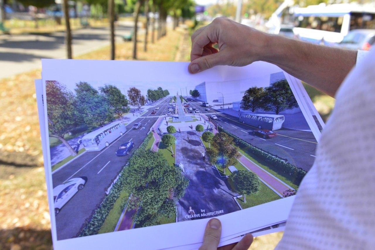 Ceban și Chironda pregătesc renovarea bd. Grigore Vieru. Vor fi amenajate piste pentru bicicliști, sistem de iluminat decorativ, vor fi schimbate bordurile