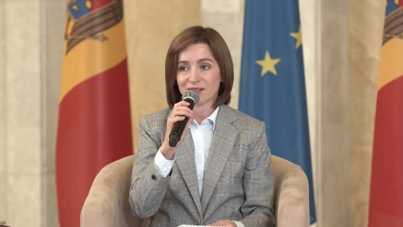Maia Sandu, conferință de presă LIVE extinsă cu presa la Palatul Republicii