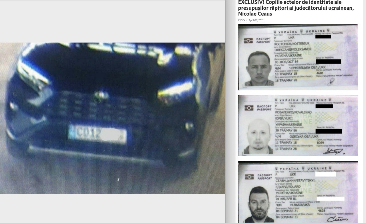 NTV publica mai multe informații, citând un canal anonim de TELEGRAM, unde se spune că angajați ai ambasadei Ucrainei din R. Moldova, inclusiv atașatul militar, ar fi participat la răpirea judecătorului Ceaus de pe teritoriul R. Moldova. Ceaus ar fi fost transportat în portbagajul unei Toyota cu nr. diplomatice, aparținând ambasadei Ucrainei. Țara vecină nu a comentat încă aceste informații