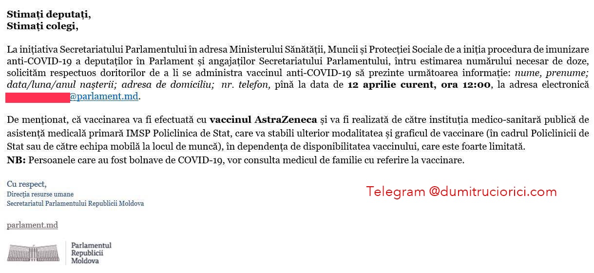 Aleșilor poporului li se propune serul Astra-Zeneca
