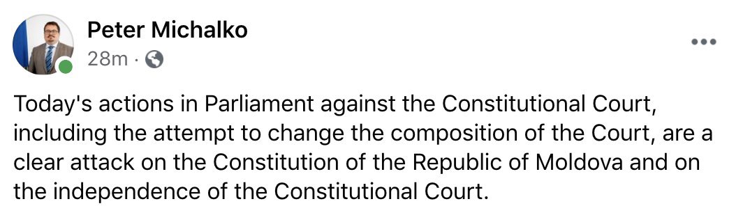 Reacția ambasadorului UE: Acțiunile de azi din Parlament îndreptate împotriva Curții Constituționale sunt un atac CLAR împotriva Constituției și independența instituției Constituționale