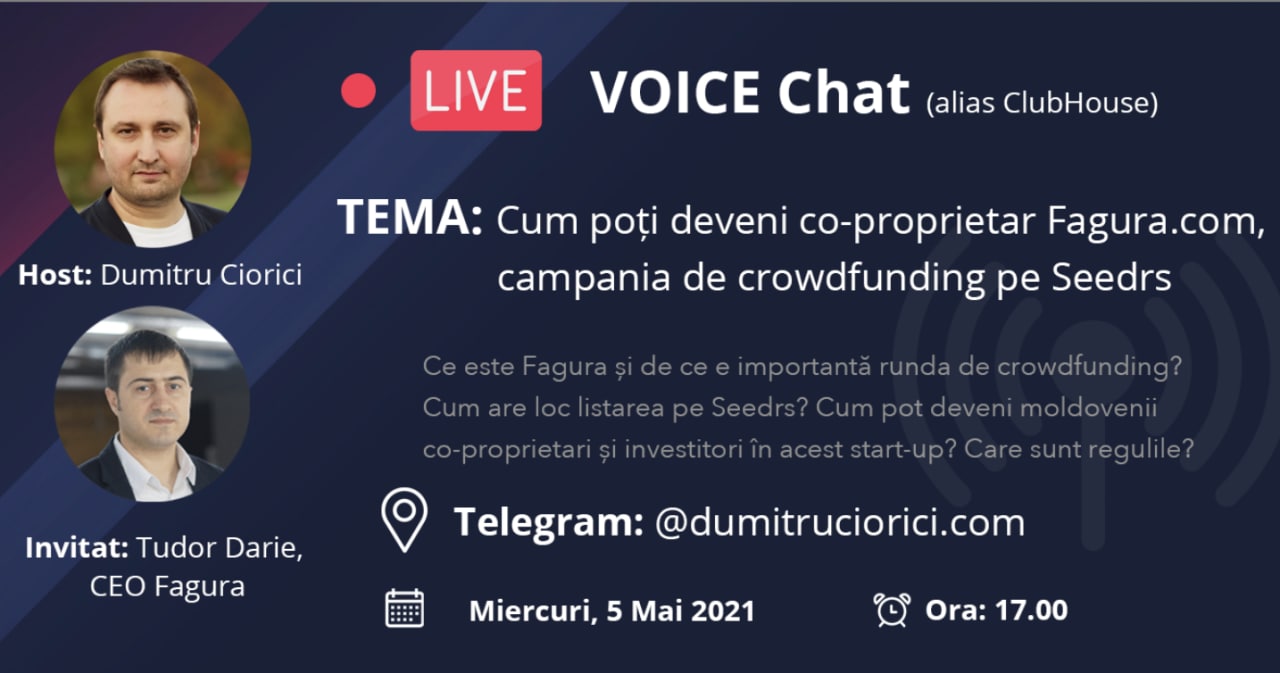 Așa cum vă spuneam anterior, că vom discuta mai mult despre tehnologie, am decis să-l invit pe Tudor Darie, CEO Fagura, la un VoiceChat, pentru a vorbi despre această lansare. Azi la 17.00. Ne-auzim!
