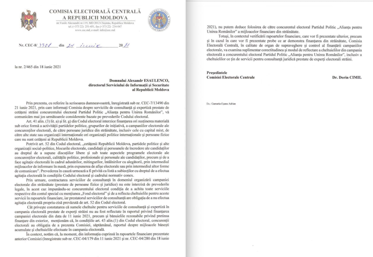 Comisia Electorală Centrală cere SIS să verifice sursele de finanțare ale AUR. În replică, membrii partidului condus de Vlad Bilețchi au mers la SIS să protesteze și cer să fie primiți în audiență. Într-un comunicat remis presei, partidul crede că __SIS-ul este folosit politic pentru a scoate AUR din campania electorală__