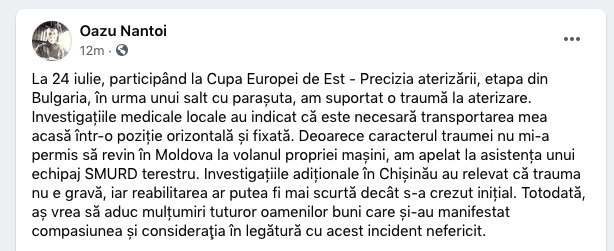 Oazu Nantoi este bine. Chiar dacă se încăpățânează să facă performanță și la 73 de ani 😀 Sănătate, dle Nantoi!