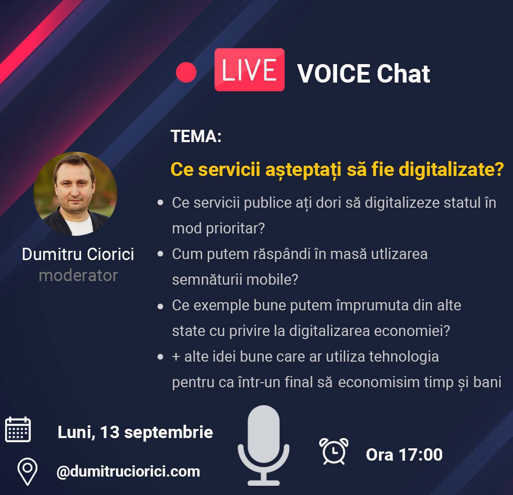 Dacă nu reușiți să intrați în direct: Aștept sugestiile și ideile voastre la comentarii în format text