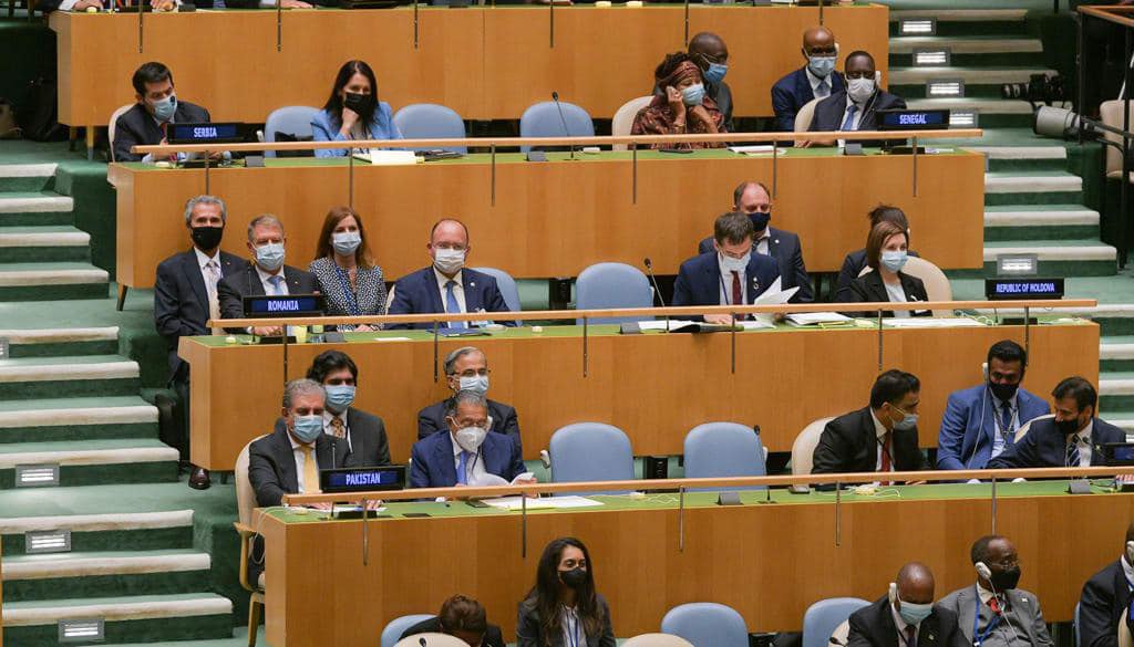 Delegația moldovenească la ONU, condusă de Maia Sandu și Nicu Popescu, alături de delegația și omologii români