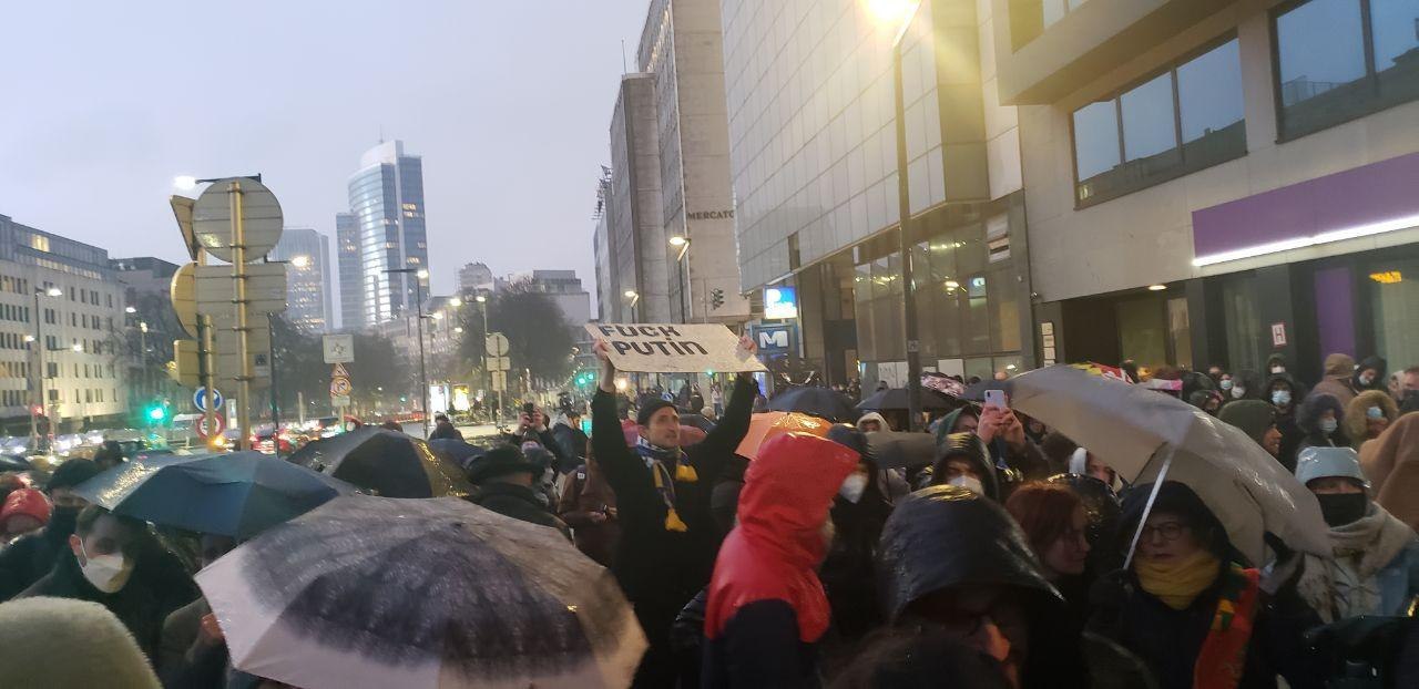 Protest la Bruxelles, împotriva agresiunii ruse față de Ucraina