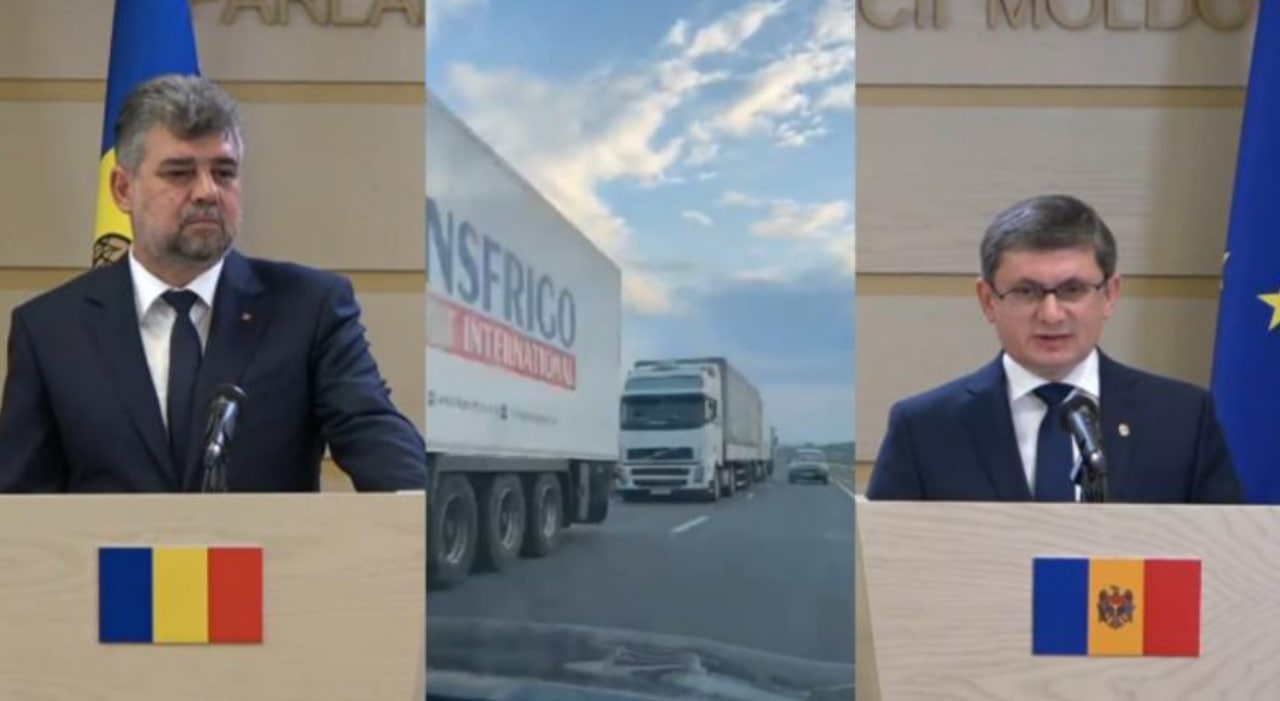 „Se caută soluții”. Grosu și omologul român, despre cozile de la vamă: „Sunt mărfuri şi de tranzit, care vin din Ucraina, se va crea un coridor verde”