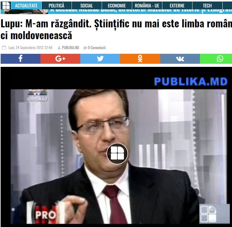 Jurnalistul Vitalie Călugăreanu se întreabă oare pentru ce merite a fost decorat de președintele român cel care nega limba română în Moldova. __A? Voi ce spuneți, ce i s-o fi afișat lui Iohannis?__