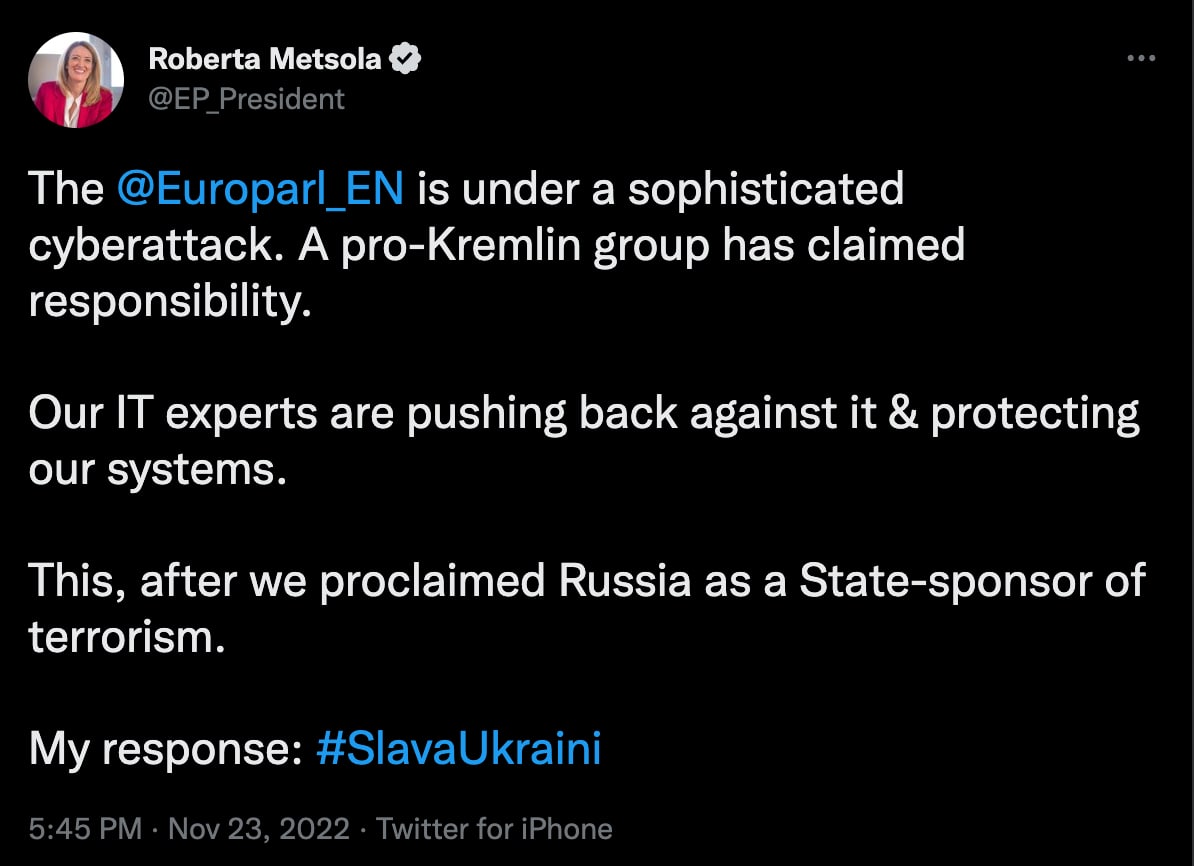 Reacția șefei Parlamentului European: Slava Ukrainî