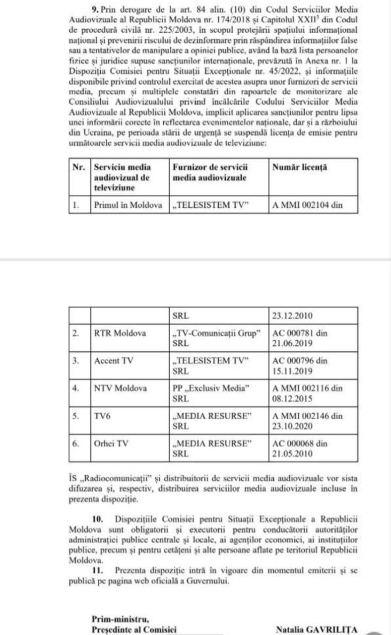 Motivarea CSE: Sancțiunile internaționale împotriva lui Șor și prevenirea răspândirii falsurilor și dezinformării