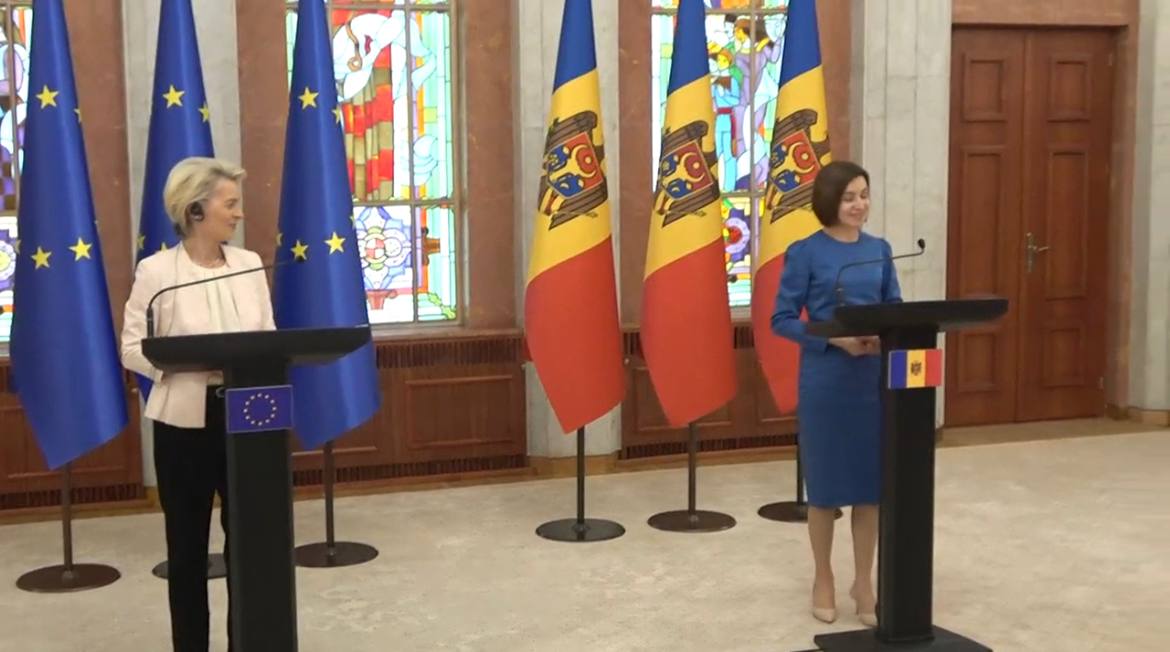 Șefa Comisiei Europene anunță creșterea finanțării proiectelor din Moldova de la 600 mln la 1,6 miliarde de Euro, bani care vor fi folosiți pentru eficientă energetică, rezistența in fata presiunilor externe si reabilitarea cailor ferate