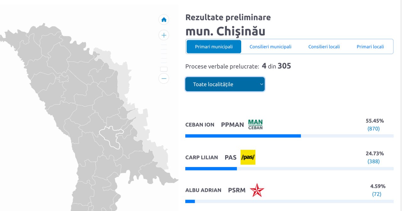 Începe numărarea voturilor pentru Chișinău: 4 procese verbale din 305 numărate