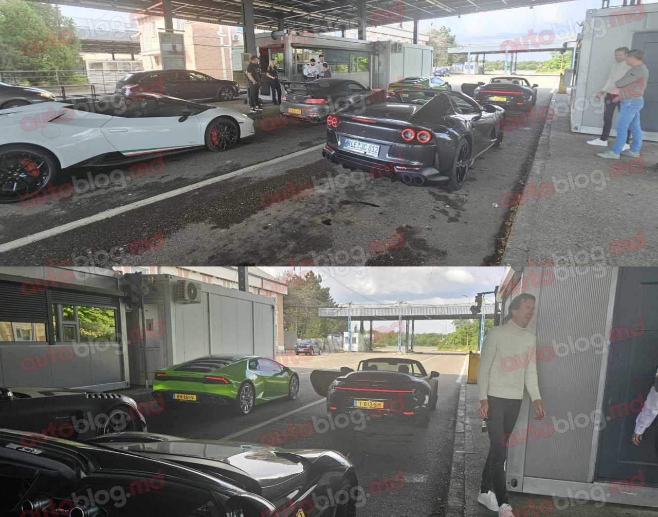 Mai multe supercar-uri, văzute la intrarea în Moldova, vama Albița - Leușeni. Potrivit presei, proprietarii mașinilor au decis să efectueze o călătorie prin Republica Moldova. Astfel, cel mai probabil, e vorba de grup de turiști care își propun să admire Moldova la volanul unor mașini cu peste 600 CP. Trei din cinci sunt decapotabile