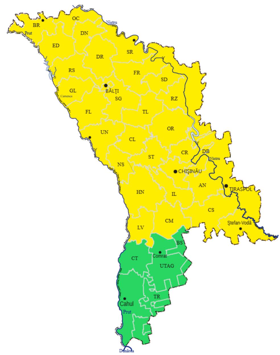 COD GALBEN: 9 august (16:30 - 21:00). În intervalul menționat se prevăd descărcări electrice cu ploi de scurtă durată, izolat averse puternice cu grindină (în intervale scurte de timp sau prin acumulare se vor înregistra cantități de apă de 15-25 l/m2) și intensificări ale vântului în rafale de până la 54-72 km/h