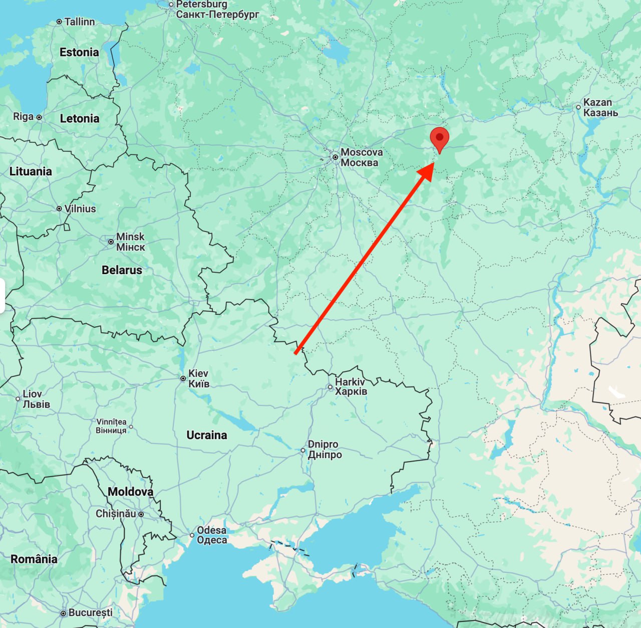 Cât de departe se află aerodromul Savasleika, lovit aseară cu drone de ucraineni: Tocmai în Nijni Novgorod, la cca 1000 de km distanță de front și la doar 350 de km de Moscova
