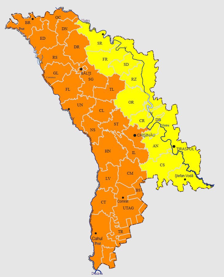 Alertă meteo: COD PORTOCALIU