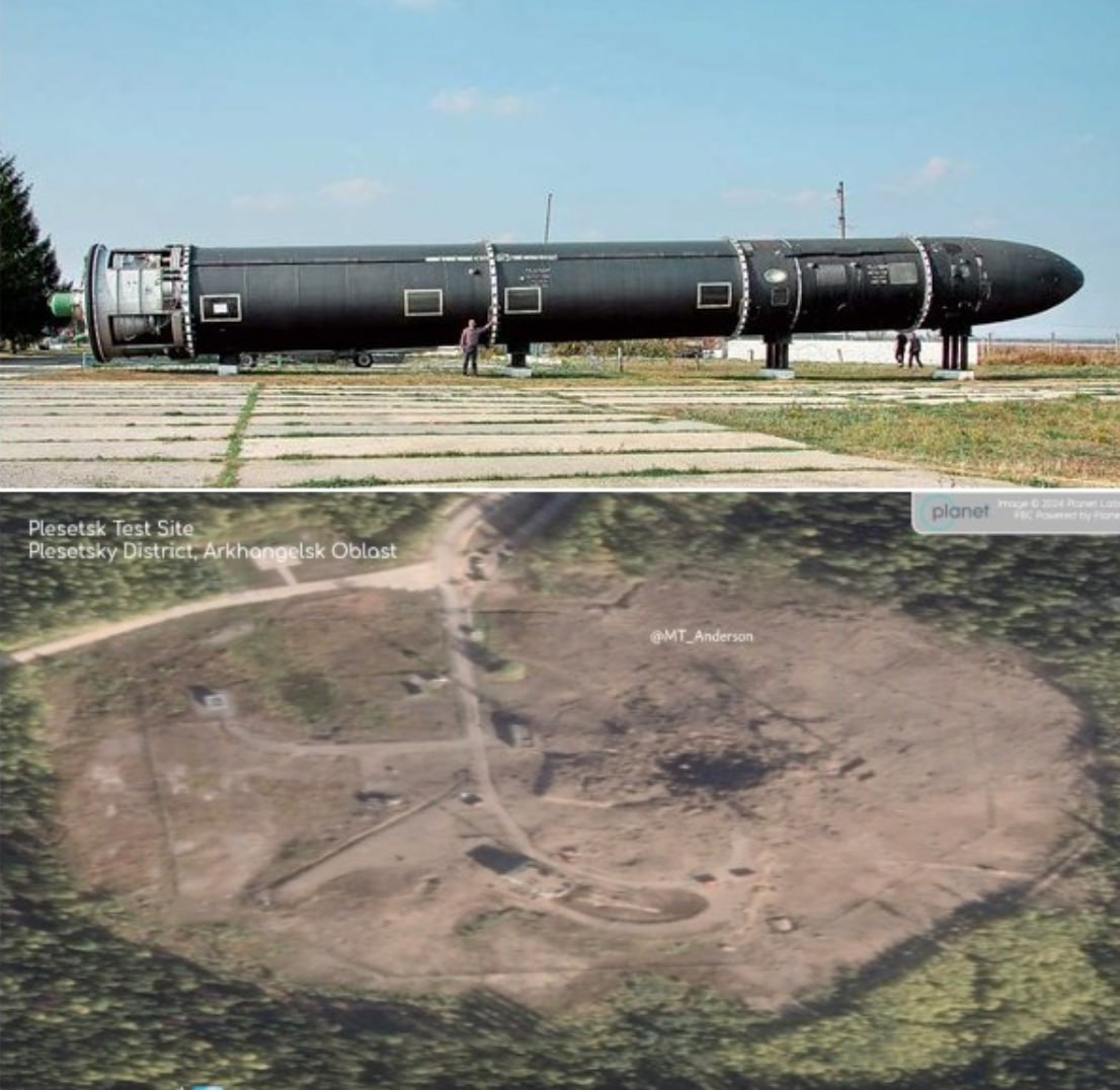 Rusia: Imaginile din satelit sugerează că testul rachetei nucleare Sarmat, denumită și Satan II, a eșuat în Arhanghelsk. Racheta ar fi explodat pe poligon înainte de lansare