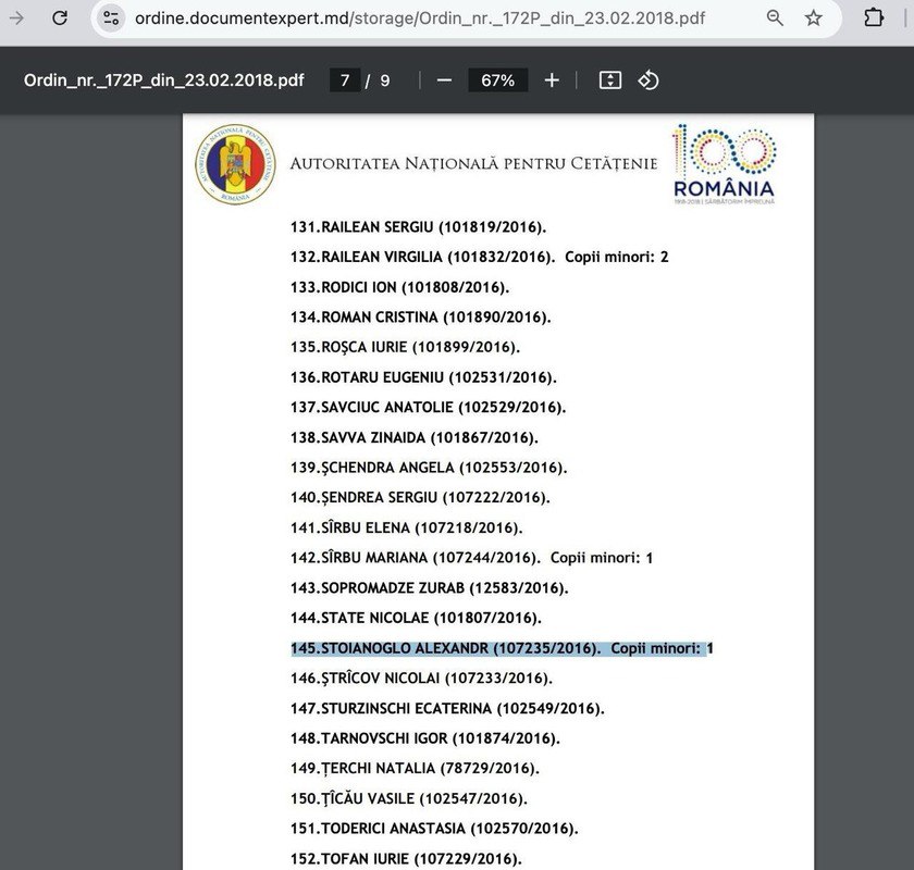 Stoianoglo a jurat credință României. Candidatul desemnat de Partidul Socialiștilor din R. Moldova (PSRM) în cursa pentru alegerile prezidențiale, Alexandr Stoianoglo, este și cetățean al României