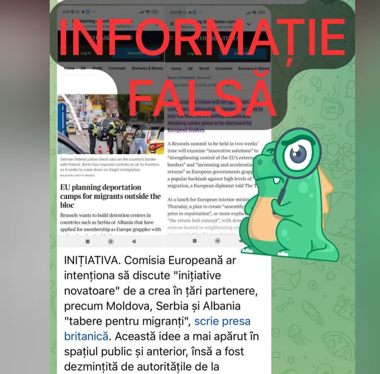 Publicația britanică The Times a scris că UE intenționează să creeze tabere pentru refugiați în afara blocului, inclusiv în Moldova. Informația a fost rapid preluată și distribuită de Ilan Șor