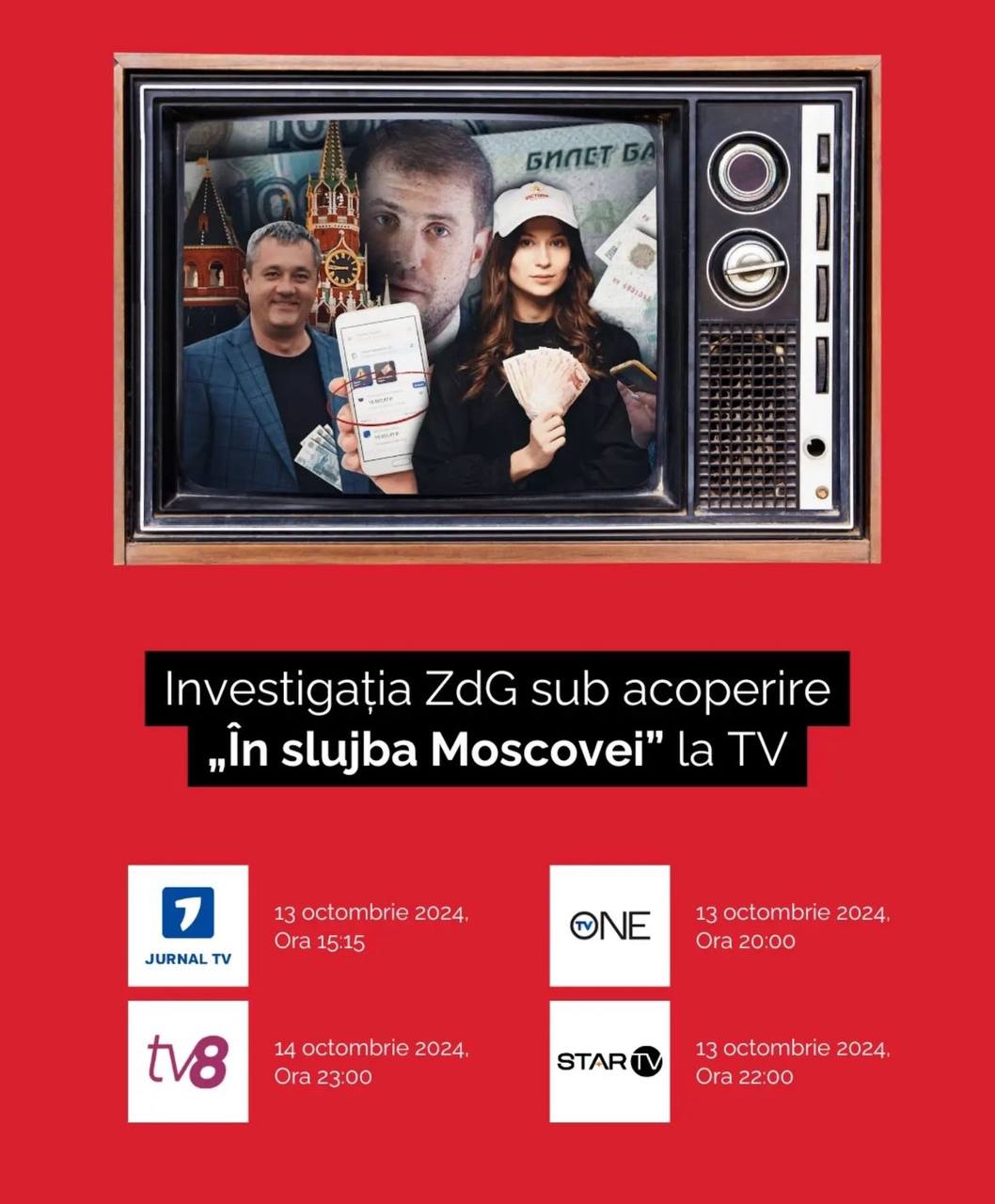 Investigația Ziarului de Gardă despre coruperea alegătorilor de către organizațiile afiliate cu Șor, realizată sub acoperire timp de 3 luni, va fi difuzată la Moldova1,  Tv8, JurnalTv și ONEtv