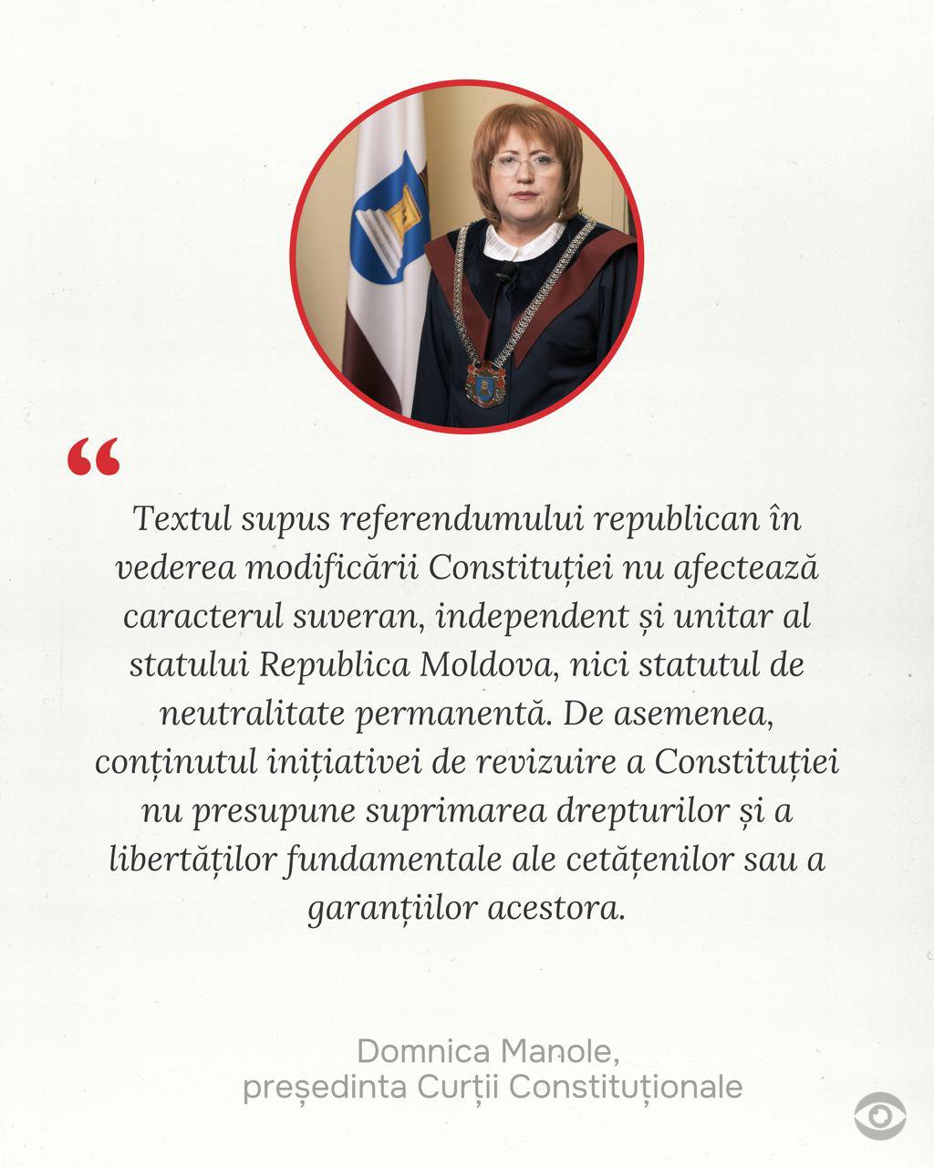 Domnica Manole, precizări referitor la modificarea Constituției: