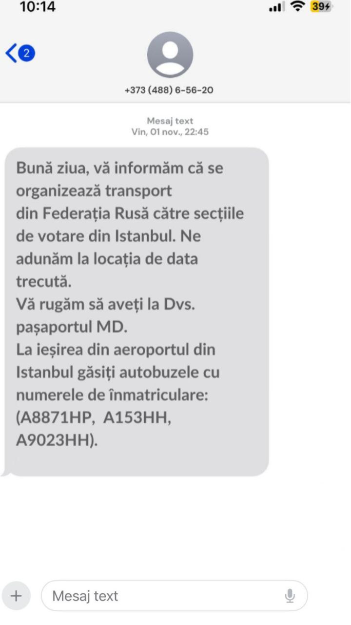Rușii continuă să mobilizeze moldovenii să participe la vot. Au organizat curse avia din Rusia spre Baku (Azerbaidjan), Minsk (Belarus), iar mai nou - și spre Istanbul (Turcia) - pentru ca votanții să ajungă la secțiile de vot