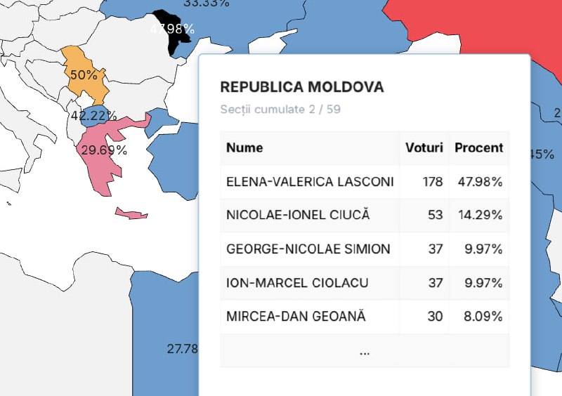 Două secții de vot din R. Moldova numărate: