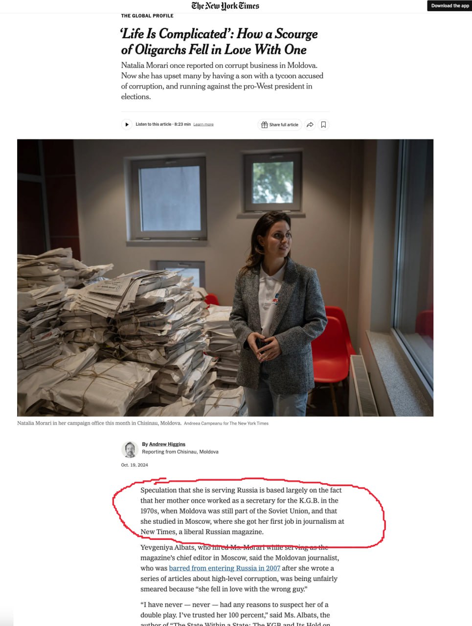 Natalia Morari, băgată în seamă de New York Times înainte de alegerile prezidențiale din Moldova