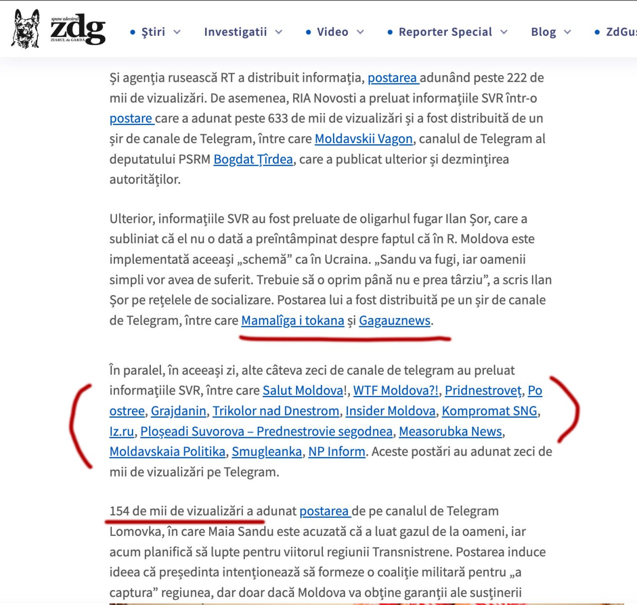 ZdG: Cum s-a activat rețeaua rusească din Moldova, pe Telegram, pentru a pune umărul la distribuirea falsului SVR cu privire la o așa zisă acțiune militară în r. transnistreană, chipurile pregătite de autoritățile constituționale ale R. Moldova