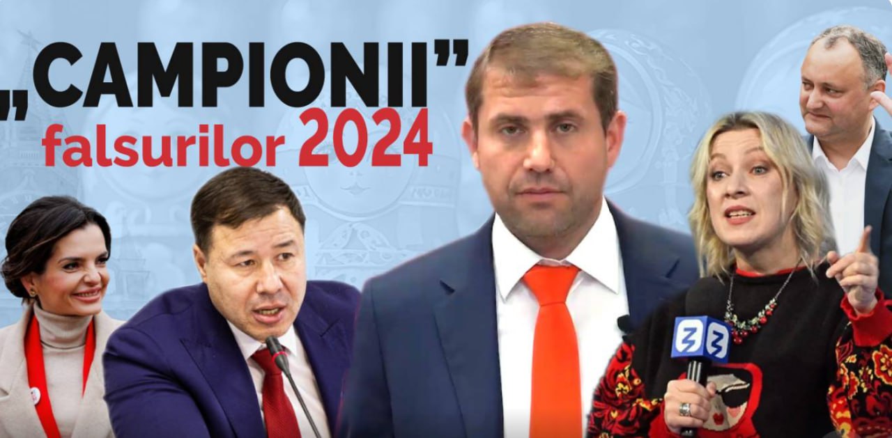 StopFals: „Campionii” falsurilor răspândite în 2024. Pentru că a fost un an electoral, sursele de propagandă au fost mai active ca niciodată și au diseminat diferite mesaje cu dezinformări despre UE și NATO, speculații pe seama atragerii Moldovei în război sau despre „lichidarea” țării. Oligarhul fugar Ilan Șor, socialiștii Bogdan Țîrdea și Igor Dodon, bașcana Găgăuziei, Evghenia Guțul, dar și purtătoarea de cuvânt a Ministerului de Externe al Federației Ruse, Maria Zaharova, sunt cei care au intoxicat activ spațiul public cu dezinformări, devenind „campionii” falsurilor din 2024
