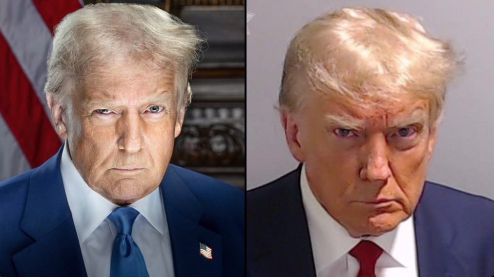 Donald Trump și-a publicat portretul oficial de președinte al SUA: Seamănă izbitor cu fotografia de la momentul când a fost dus la interogatoriu în procesele sale și fotografiat