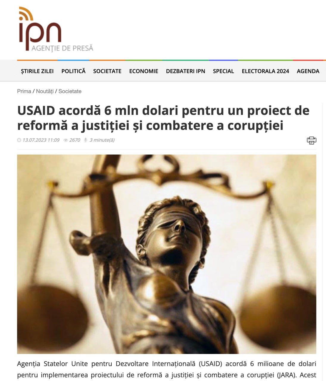 Breaking news: USAID anunța public în 2023 că susține proiectele din reforma justiției 😀