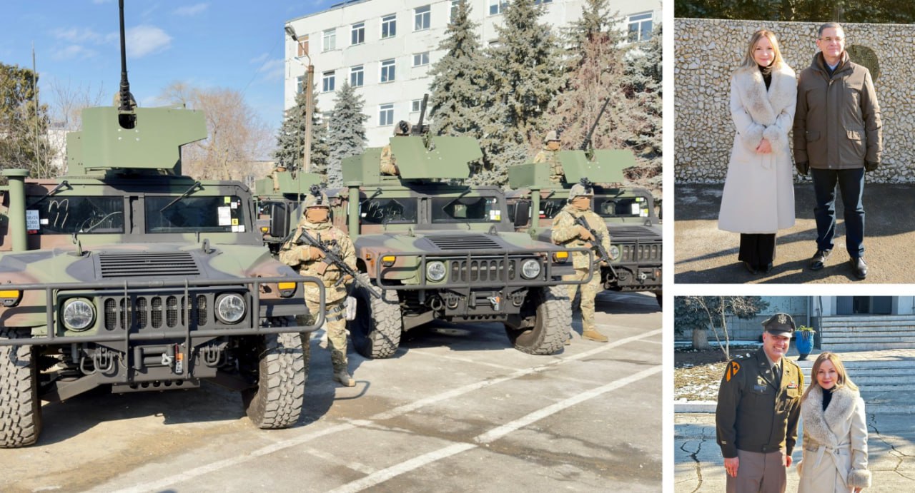 Ambasada SUA în Moldova: Astăzi, Statele Unite au donat Moldovei 29 de vehicule Humvee noi, ca parte a sprijinului pentru modernizarea Forțelor Armate ale Moldovei. Chargé d’Affaires Daniela DiPierro s-a alăturat Ministrului Apărării Anatolie Nosatîi la ceremonia de donare de la Chișinău. Parteneriatul nostru durabil face ca ambele noastre țări să fie mai sigure și mai puternice