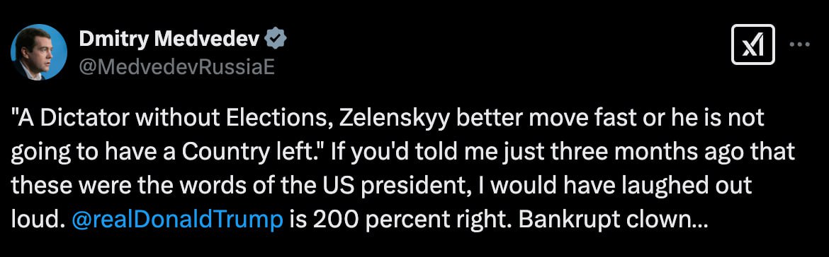 Bloomberg: Chiar și Kremlinul este surprins de duritatea declarațiilor lui Trump cu privire la Zelensky  (...) În Rusia, nu se așteptau la o retorică atât de dură de la președintele american față de Ucraina, deși la Moscova încă nu înțeleg pe deplin strategia lui de negociere, existând o frică de capcane și pași neașteptați