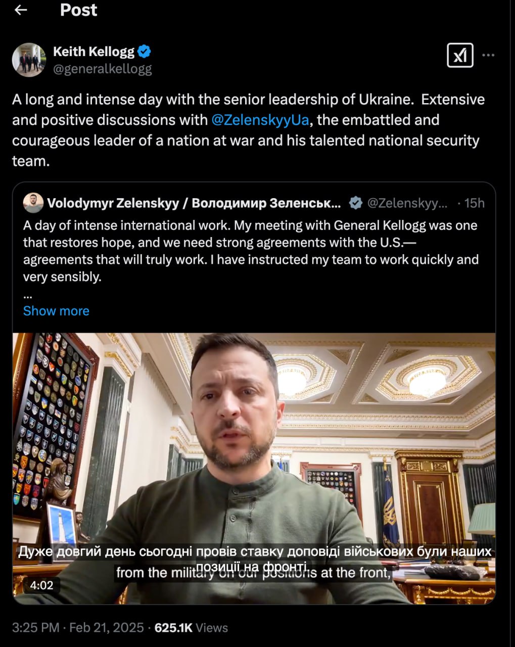 Trimisul special al Trump pentru a negocia cu Zelensky acordul cu privire la minerale, Keith Kellog, mesaj după ședința de aseară cu echipa președintelui ucrainean: