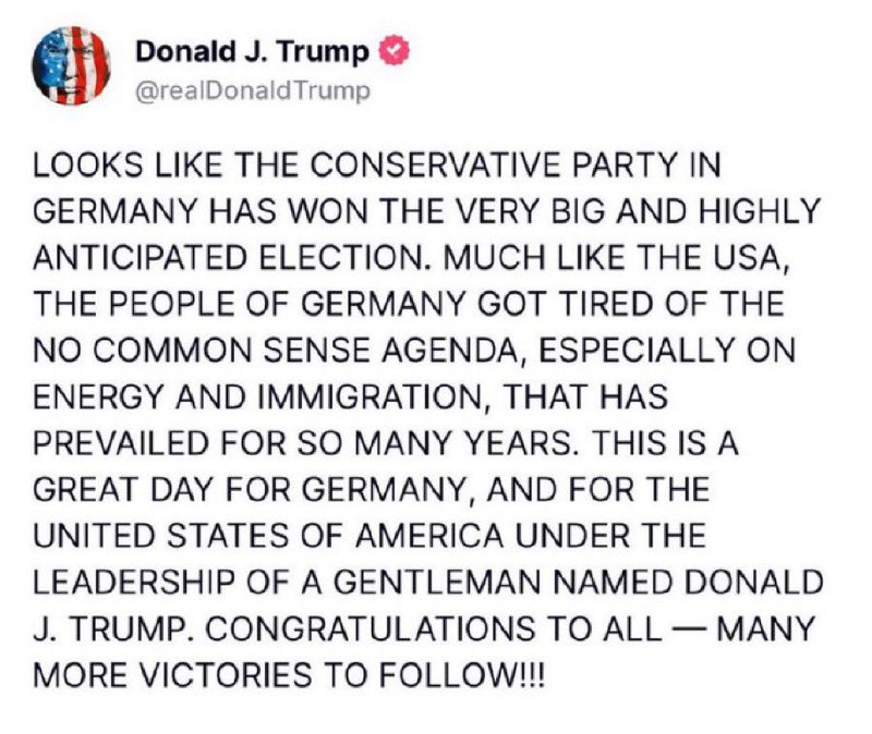 Trump încearcă să iasă basma curată după alegerile din Germania. Dorințele sateliților săi, vicepreședintelui SUA, dar mai ales ale lui Elon Musk, care s-au implicat grosolan în alegeri de partea AfD nu s-au îndeplinit deocamdată. Partidul are mari șanse să rămână în afara unei coaliții de guvernare