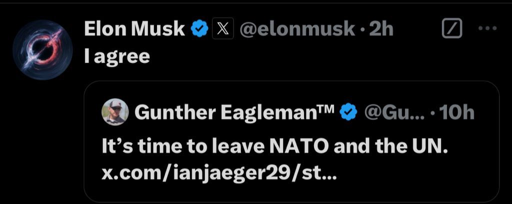 Elon Musk susţine retragerea Statelor Unite din alianţa NATO