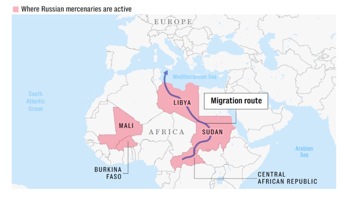  Rusia, implicată în rețelele de migrație din Africa spre Europa: Le-a organizat pentru a crea destabilizări politice. Serviciile secrete rusești au încercat chiar atragerea unor oficiali austrieci și folosirea fondurilor guvernamentale ale acestei țări, pentru organizarea rețelelor care aduc emigranți clandestini spre țările UE și UK. Serviciile secrete occidentale au aflat că obiectivul agentului rus, avizat de un colonel din GRU, era formarea unei armate de 15 mii de mercenari care “să armonizeze fluxul de migranți, un obiectiv cheie al lui Vladimir Putin, problema fiind un factor major în alegerile din Europa”, arată The Telegraph. Nu este clar dacă acest obiectiv a fost atins, dar este o certitudine că imigrația a influențat puternic alegerile din țările UE