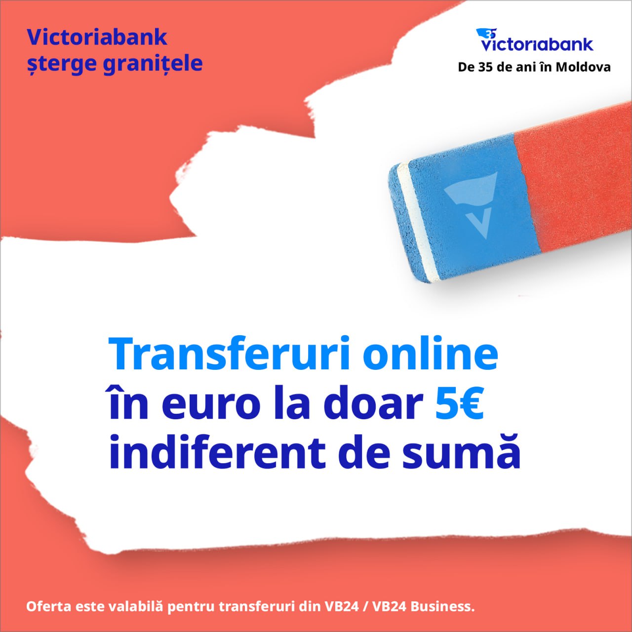 Victoriabank revoluționează transferurile în EURO: Doar 5 euro, indiferent de sumă!