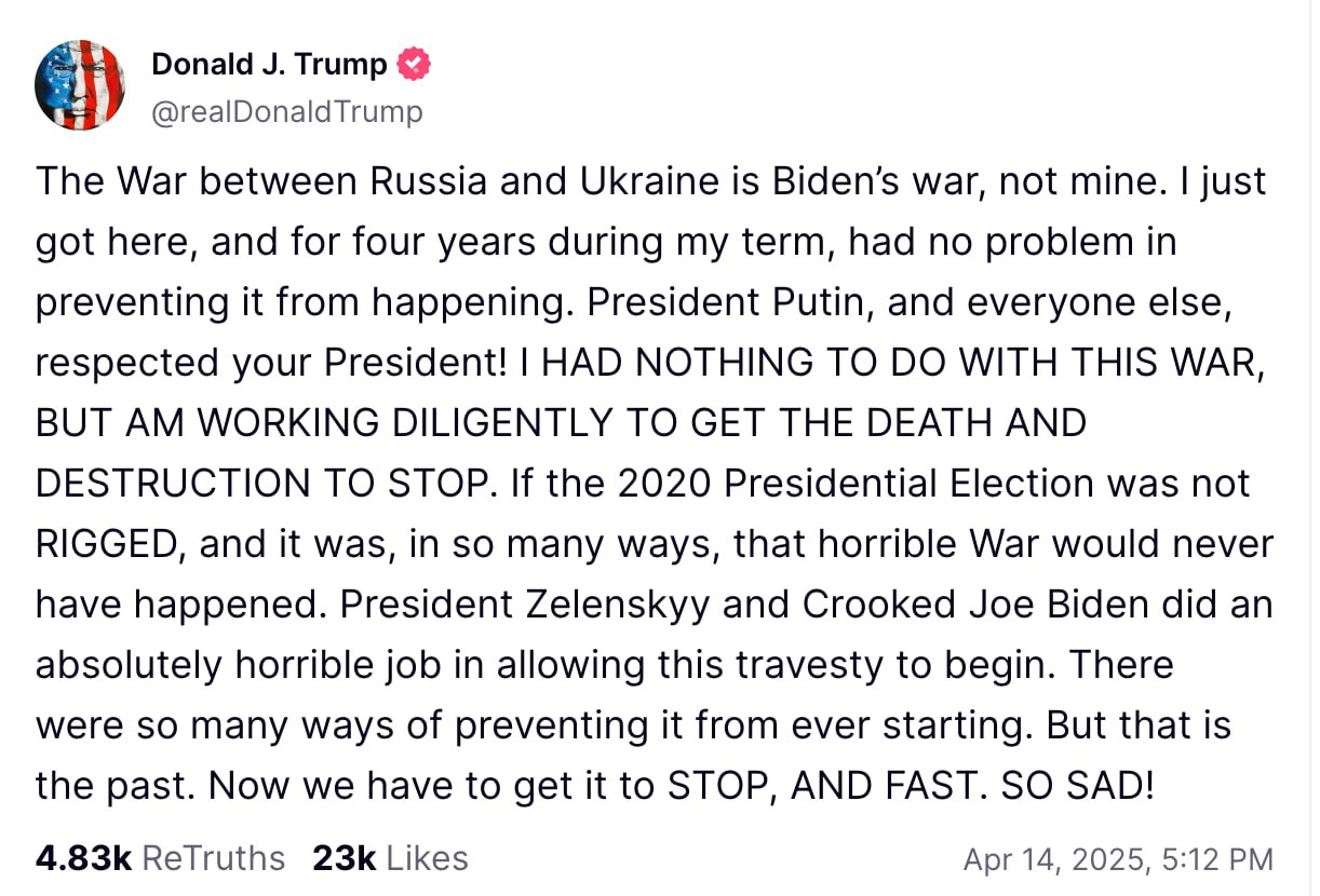 După ce a promis că oprește războiul în 3 zile și că va înarma Ucraina dacă Putin nu oprește ostilitățile, acum Trump dă vina pe Biden și Zelensky pentru cele întâmplate: