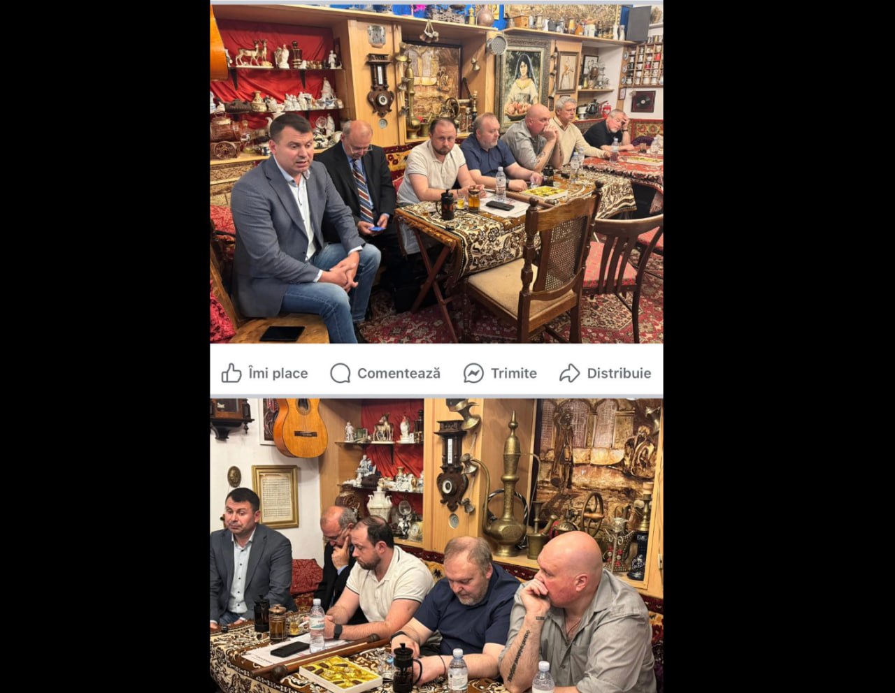 Marele unionist Vasile Costiuc, în compania așa zișilor stataliști Stepaniuc (fost consilier Voronin) și Ciubașenco. Acesta ar fi participat la un club de discuții politice