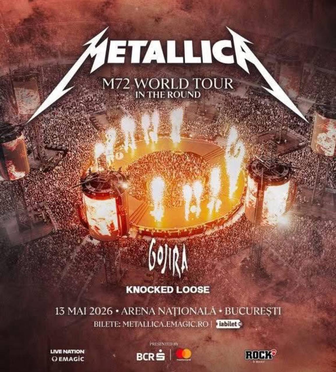 Legendara trupa Metallica vine pe 13 mai 2026 la București