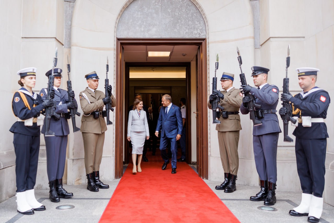 Maia Sandu, mesaj de la Varșovia la întâlnirea cu președintele polonez Andrzej Duda și premierul Donald Tusk: „Moldova este mândră să fie alături de Polonia”