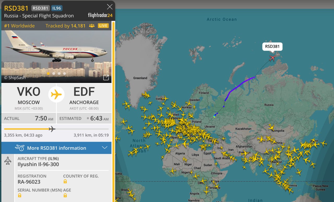 Avionul lui Putin ar fi decolat din Moscova spre Alaska