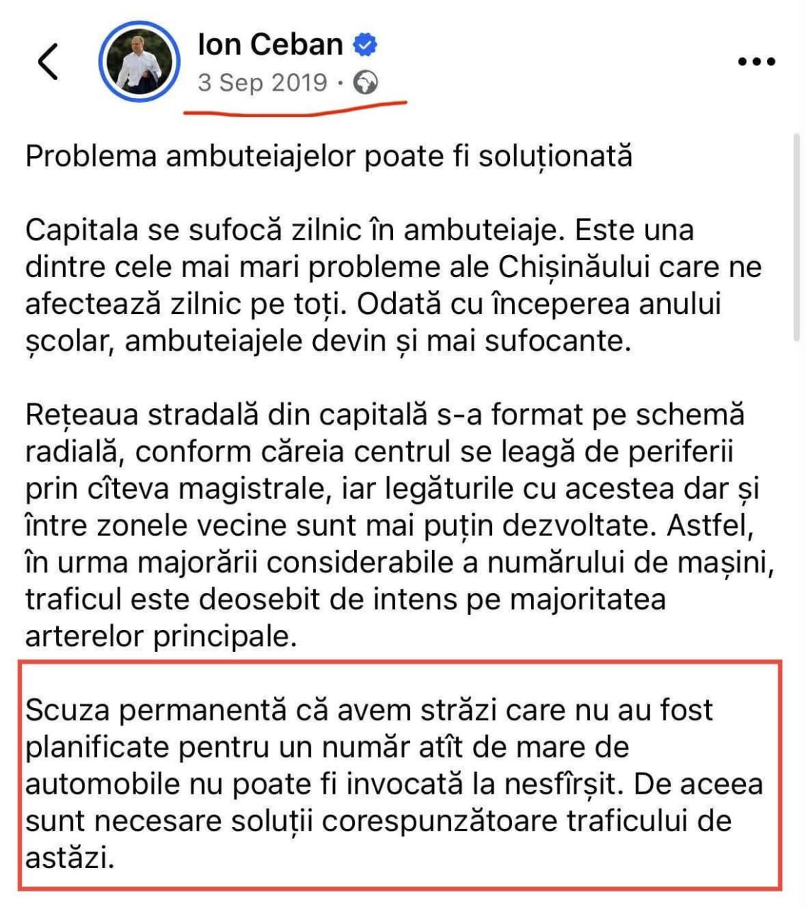Primarul Capitalei Ion Ceban sugerează că revenirea oamenilor din concedii, în Capitală, după 1 septembrie, va fi motiv de campanie de denigrare a sa. Atunci când candida la Primăria Capitalei în 2019 spunea că această problemă cu nr. mare de autoturisme nu poate fi invocată la nesfârșit și că sunt soluții
