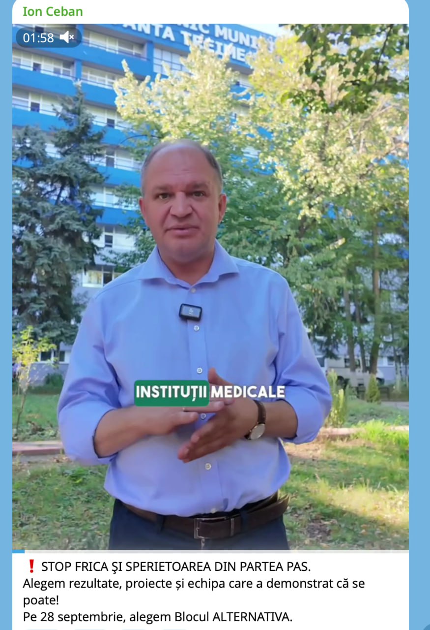 Liderul MAN, Ion Ceban, spune că PAS recurge la sperietori și induce frică pentru ca alte partide să nu fie votate